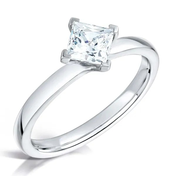 PRINCESS CUT DIAMOND SOLITAIRE TWIST ENGAGEMENT RING