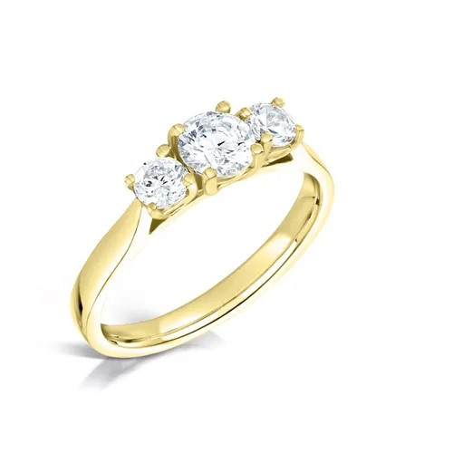 ROUND BRILLIANT  DIAMOND TRILOGY ENGAGEMENT RING