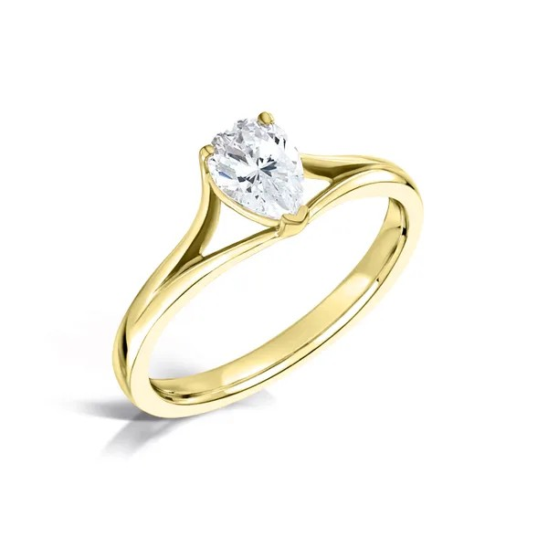 MODERN SOLITAIRE PEAR CUT DIAMOND ENGAGEMENT RING