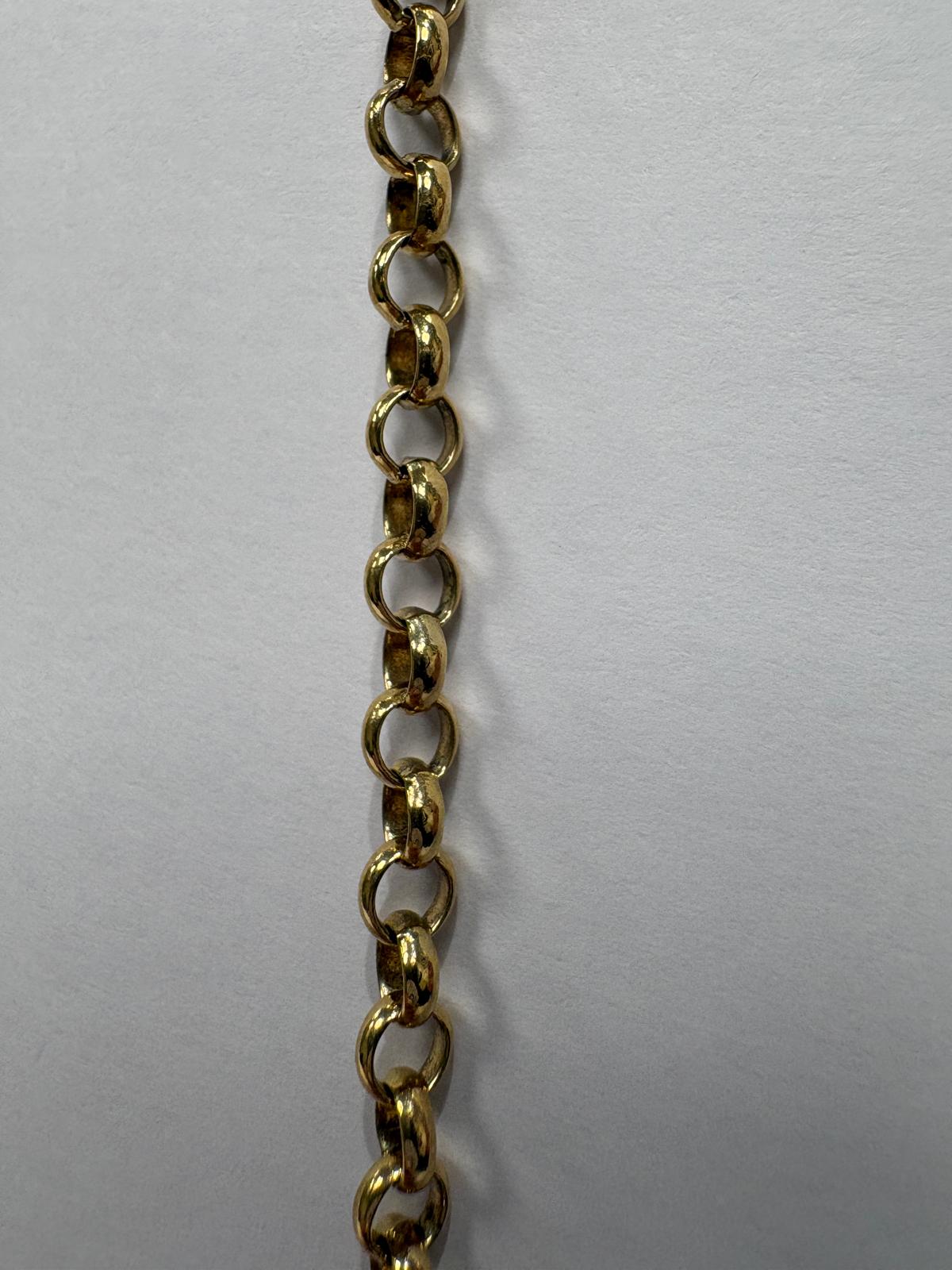 Pre-loved 9ct yellow gold round belcher chain necklace, 30 inches, full length