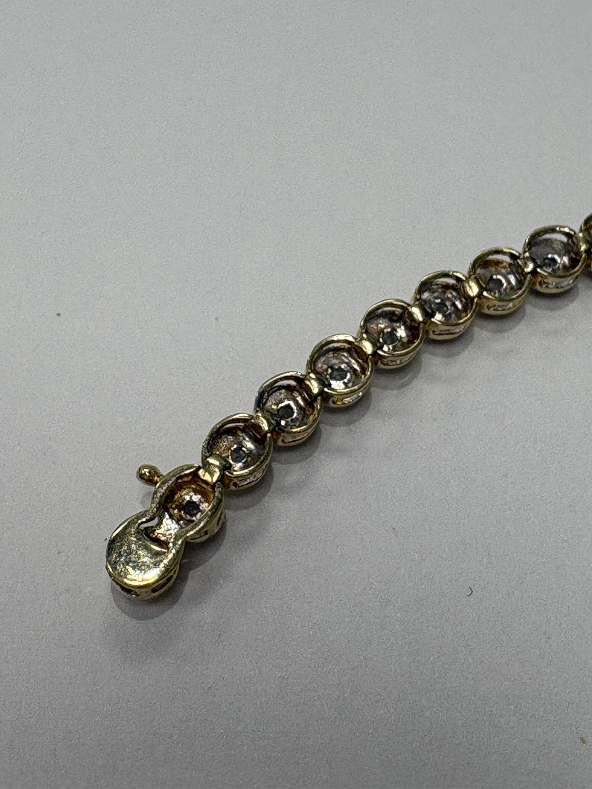 diamond line bracelet, 9ct gold diamond bracelet, tennis bracelet second hand, pre-loved diamond jewellery Harrogate, 1ct diamond bracelet Yorkshire