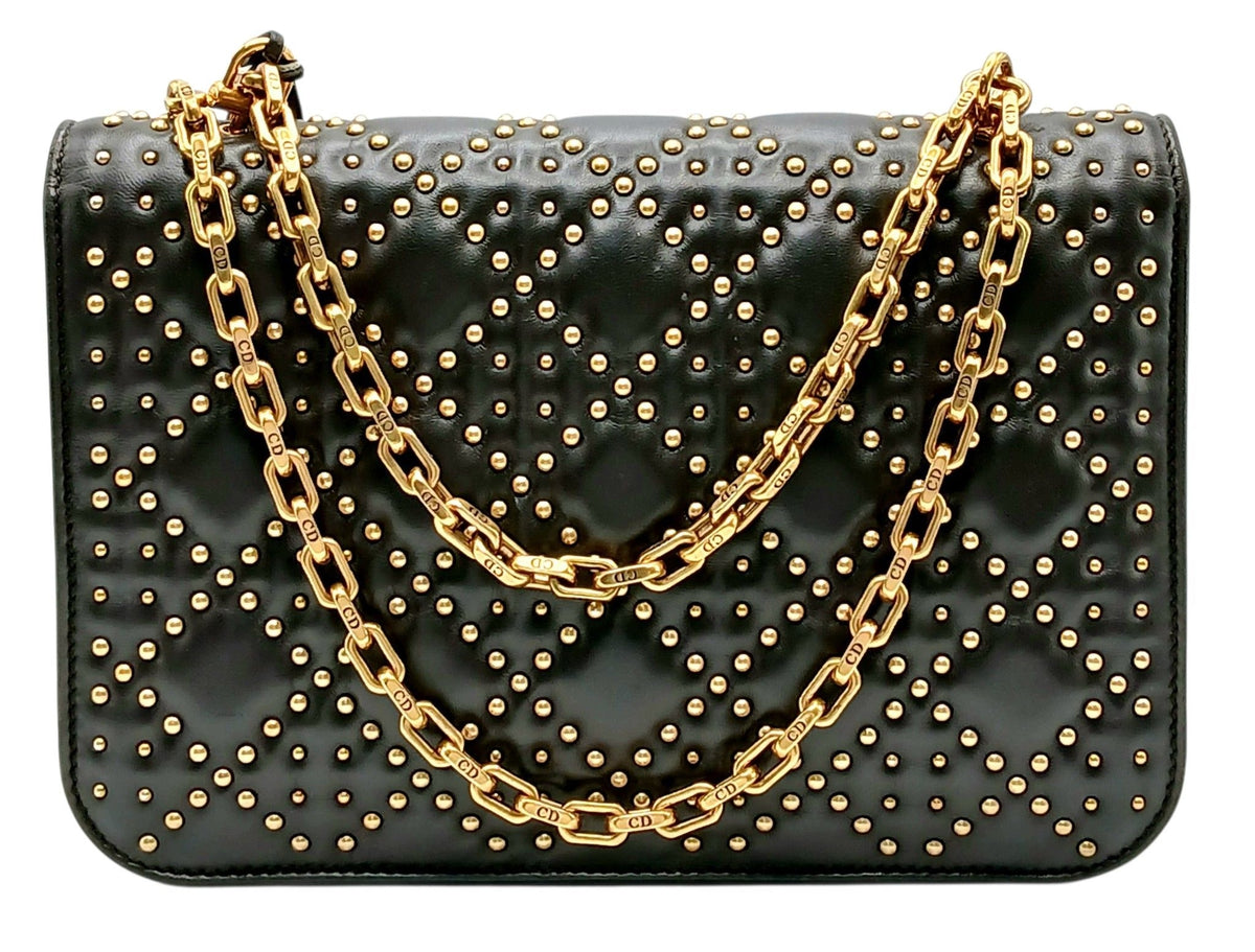 pre-loved Dior bag UK, Dior Dioraddict, Dior studded bag, second hand Dior bag UK, pre-owned Dior flap bag, Dior cannage bag