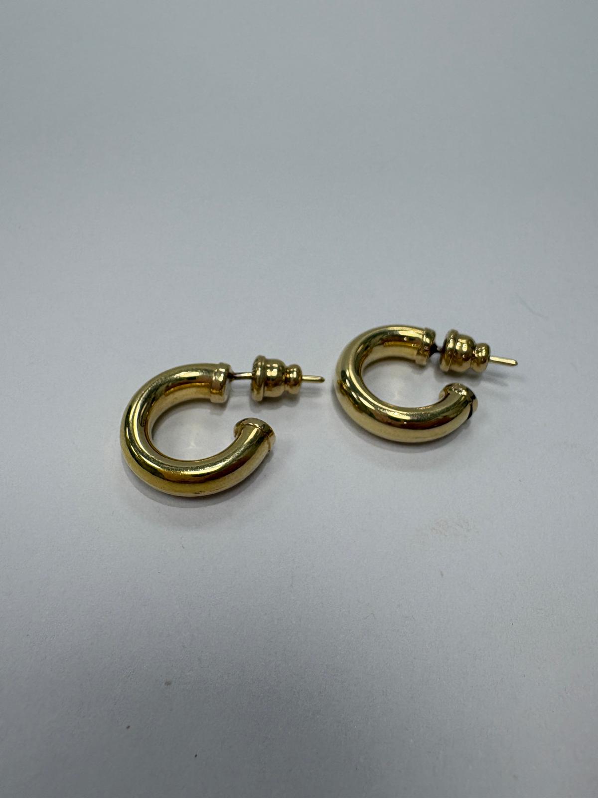 pre-loved gold hoops, second hand 14ct gold earrings UK, chunky gold hoop earrings, pre-owned gold jewellery, everyday gold hoops, second hand fine jewellery UK, statement hoop earrings, gold earrings for sale UK