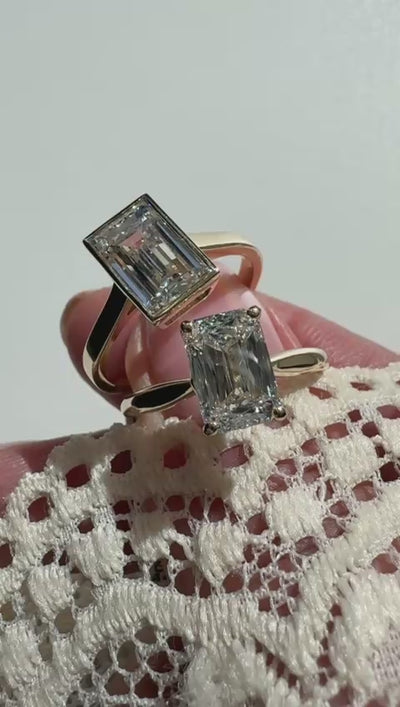 Bezel set lab-grown diamond engagement ring yellow gold Harrogate Jewellers 