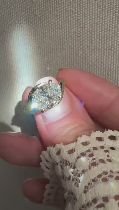 Yellow gold Oval Lab-grown diamond twist ring in yorkshire harrogate 