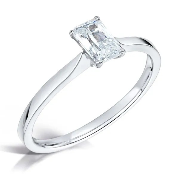 EMERALD CUT DIAMOND SOLITAIRE ENGAGEMENT RING