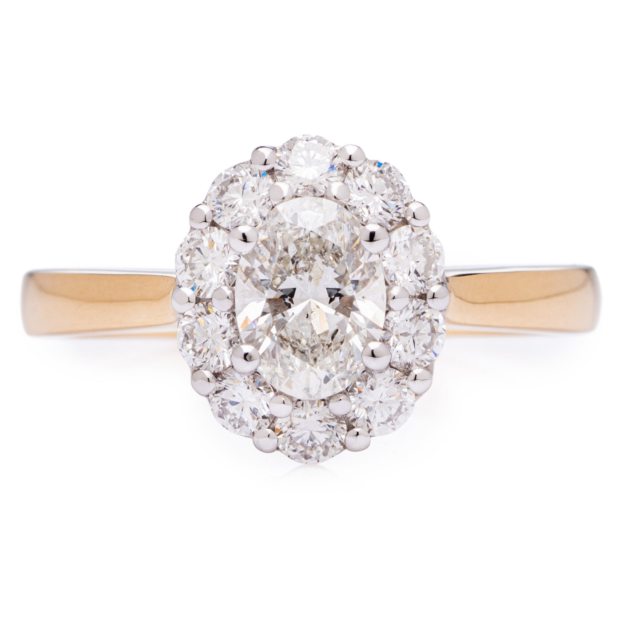 OVAL CUT DIAMOND CLUSTER ENGAGEMENT RING