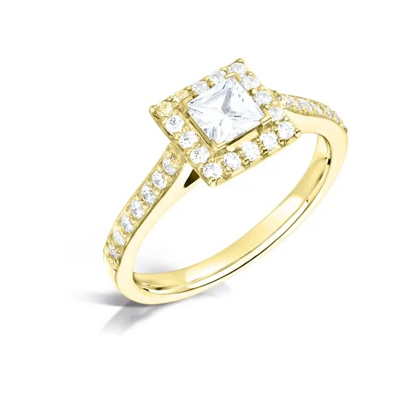 PRINCESS CUT DIAMOND CLUSTER  ENGAGEMENT RING