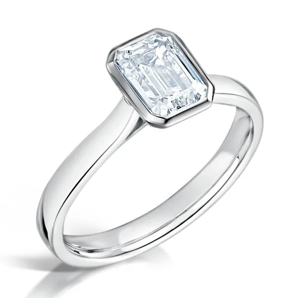 EMERALD CUT DIAMOND  SOLITAIRE ENGAGEMENT RING