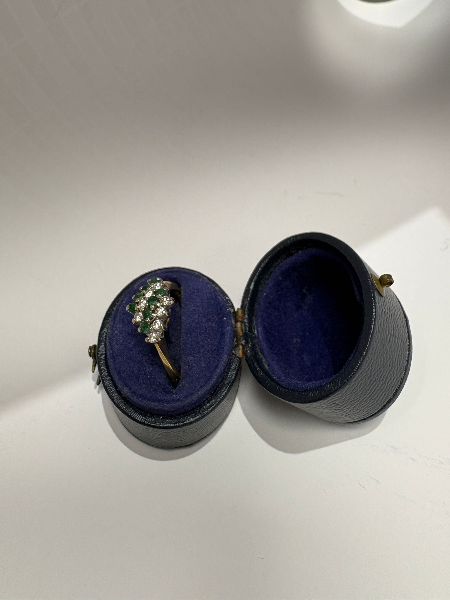 Emerald and diamond ring gold setting from fogal and barnes harrogate 