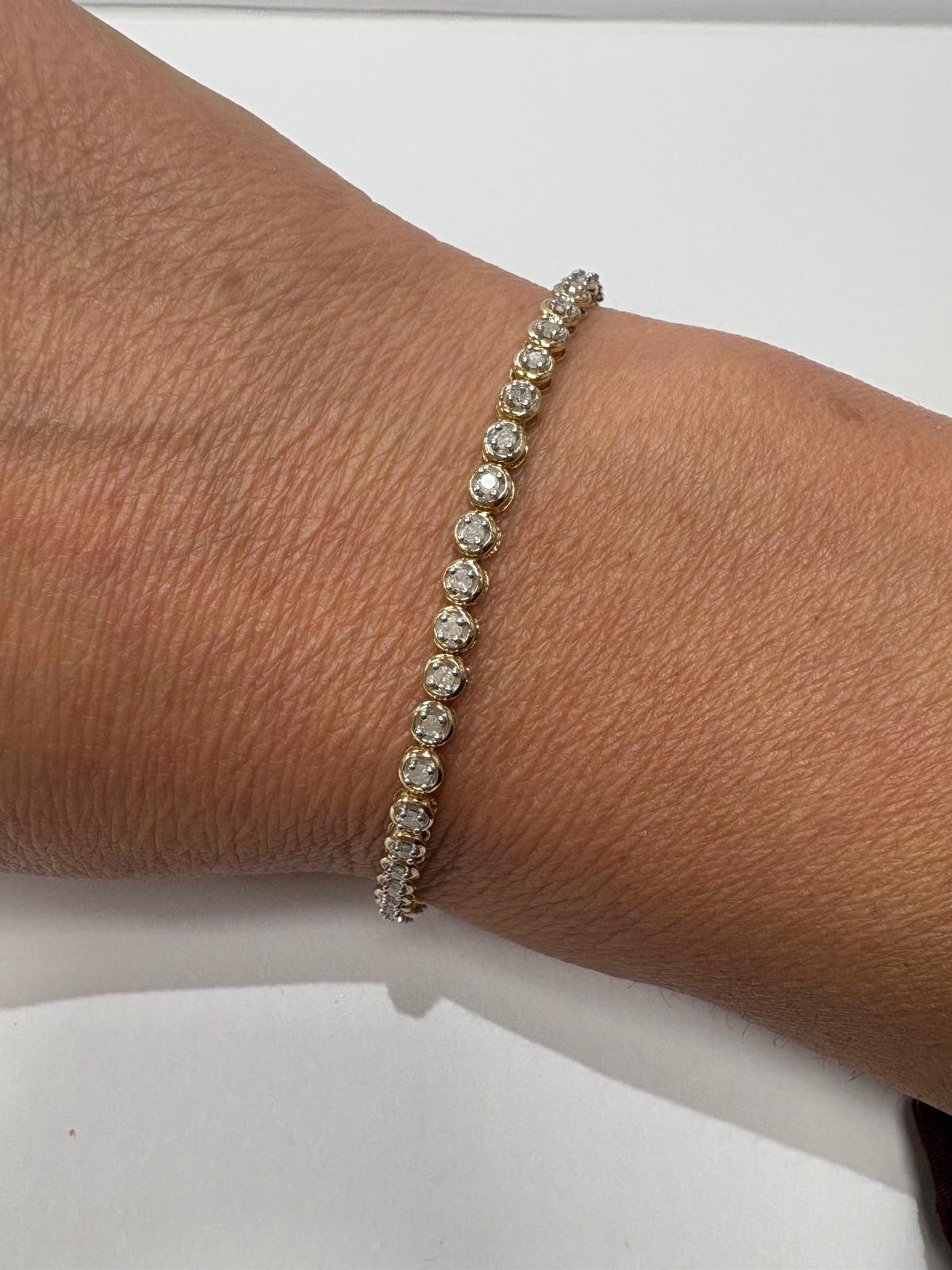 diamond line bracelet, 9ct gold diamond bracelet, tennis bracelet second hand, pre-loved diamond jewellery Harrogate, 1ct diamond bracelet Yorkshire