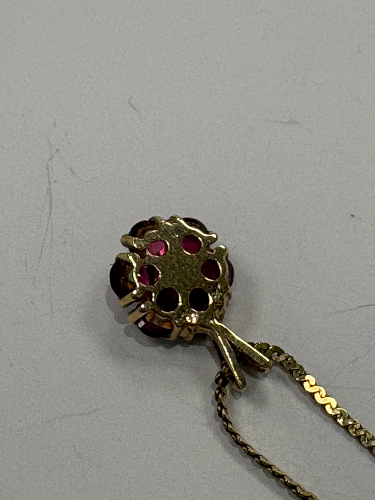 second hand 14ct yellow gold ruby and diamond pendant fogal and barnes jewellers uk 