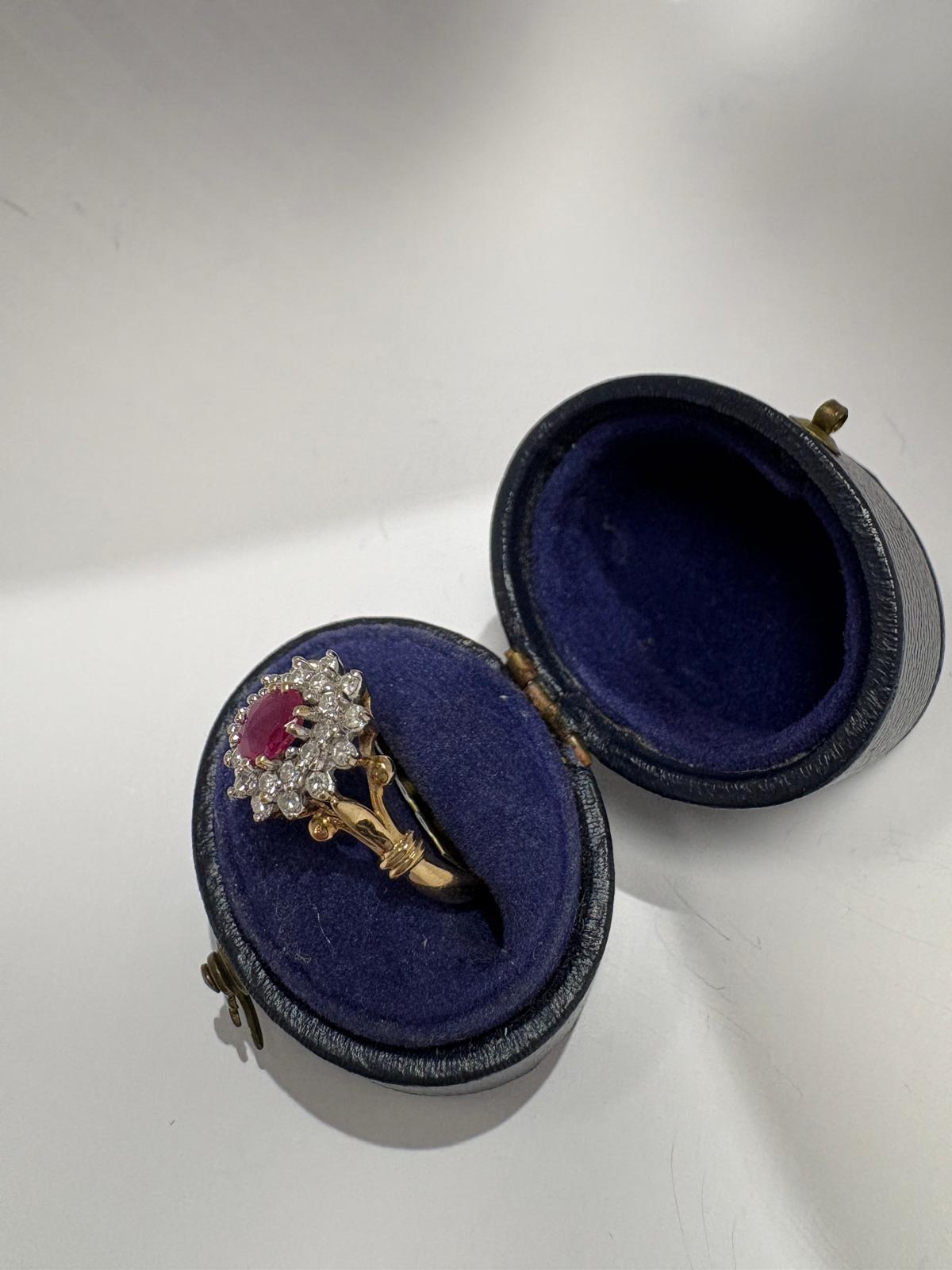 second hand ruby and diamond cluster ring harrogate jewellers