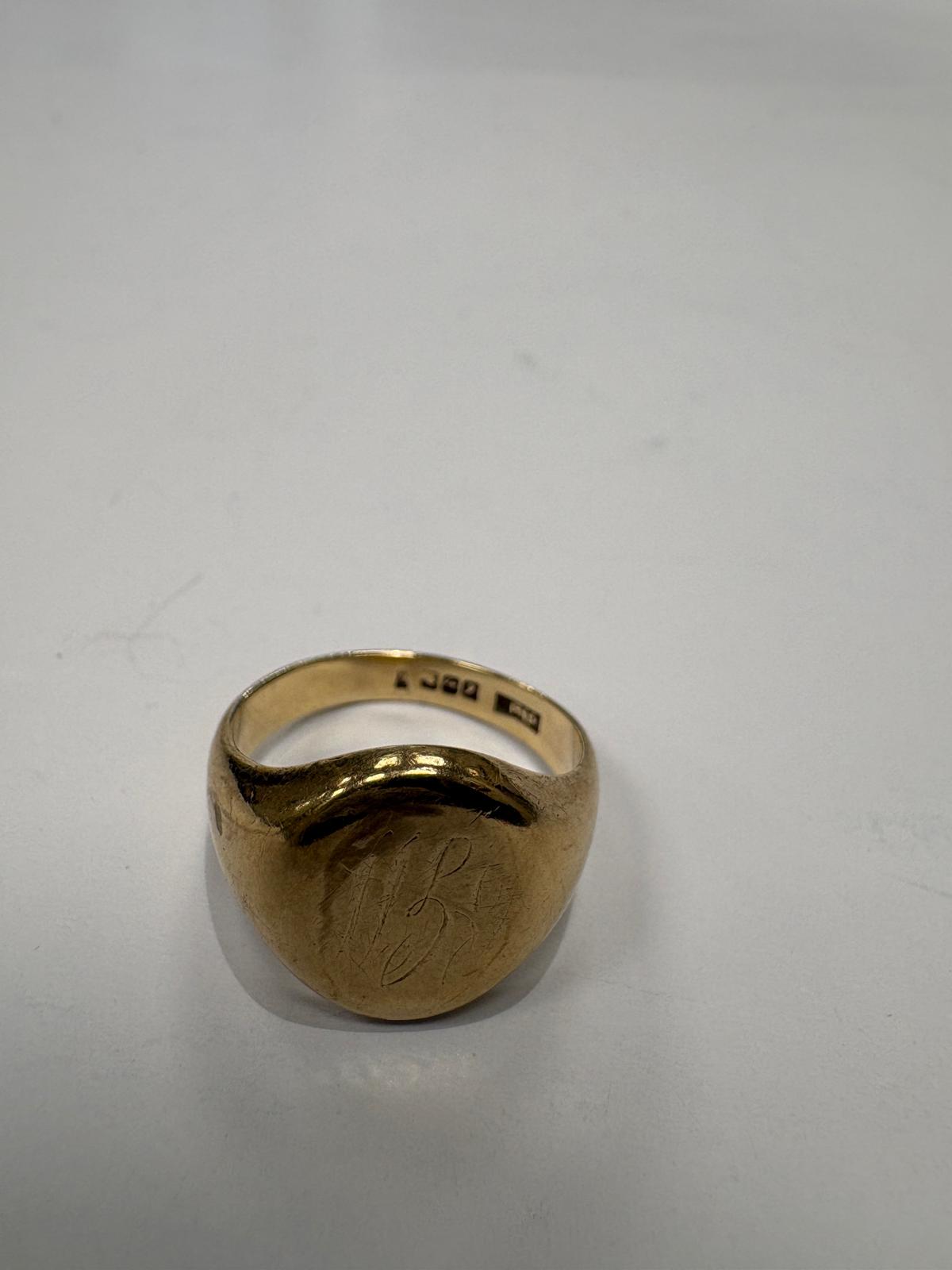 9k yellow gold secoond hand signet ring harrogate jewellers 