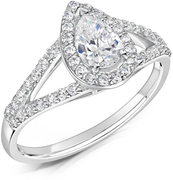 PEAR CUT DIAMOND HALO ENGAGEMENT RING