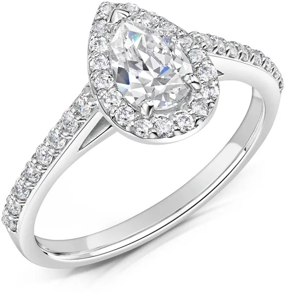 PEAR CUT DIAMOND HALO ENGAGEMENT RING