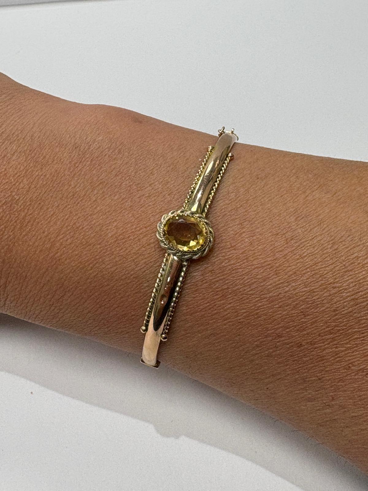 vintage citrine bangle, pre-loved gold bangle, antique 9ct gold bangle Harrogate, vintage jewellery showroom Yorkshire, second hand gold bangle Leeds York, vintage citrine jewellery UK