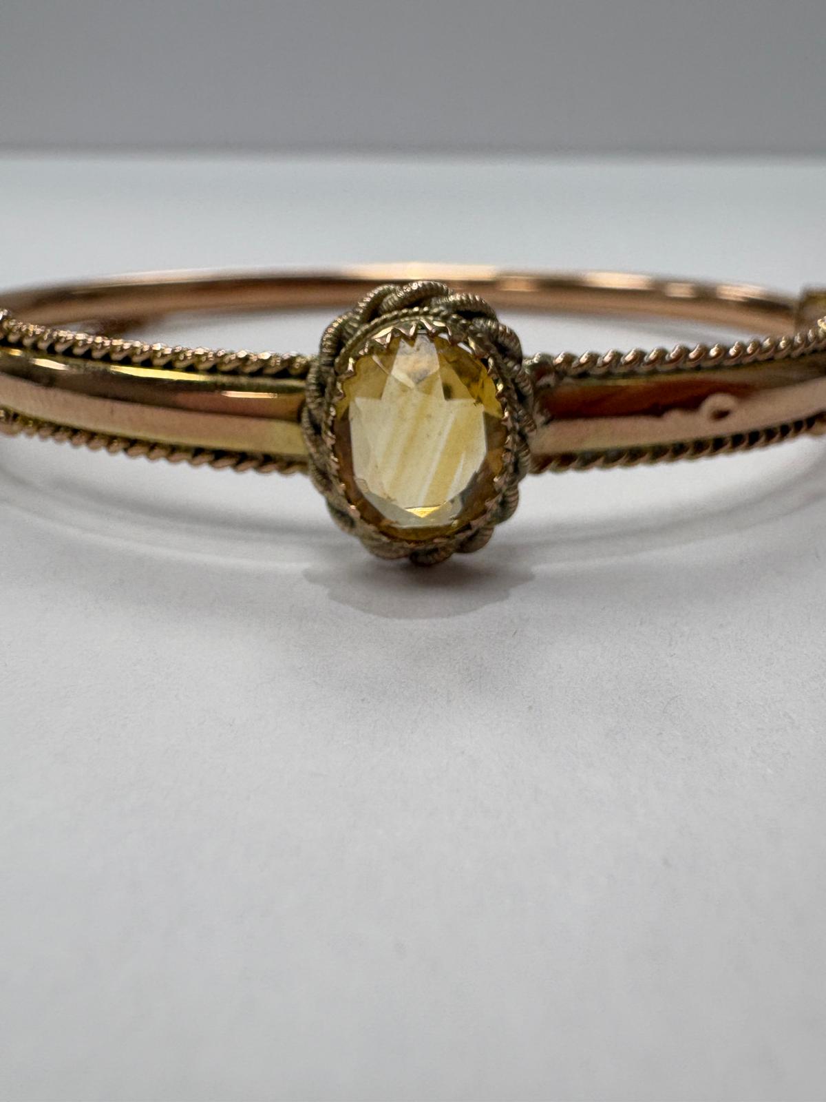 vintage citrine bangle, pre-loved gold bangle, antique 9ct gold bangle Harrogate, vintage jewellery showroom Yorkshire, second hand gold bangle Leeds York, vintage citrine jewellery UK