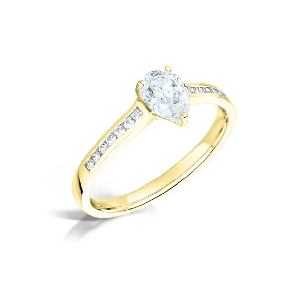 SOLITAIRE PEAR CUT DIAMOND ENGAGEMENT RING