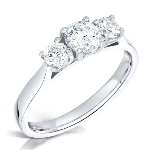 ROUND BRILLIANT  DIAMOND TRILOGY ENGAGEMENT RING