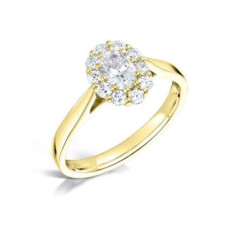 OVAL CUT DIAMOND CLUSTER  ENGAGEMENT RING