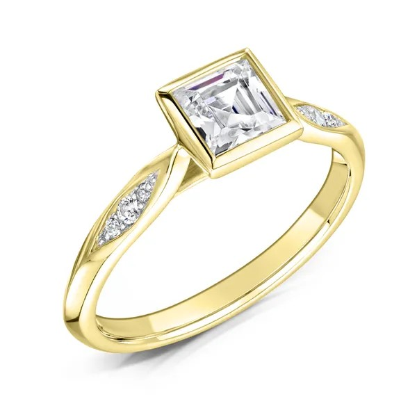 PRINCESS CUT DIAMOND SOLITAIRE  ENGAGEMENT RING