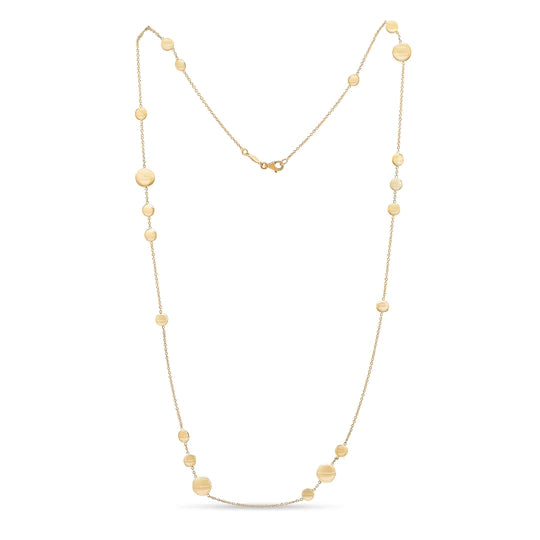 YELLOW GOLD FLAT DISC AND CHAIN NECKLACE