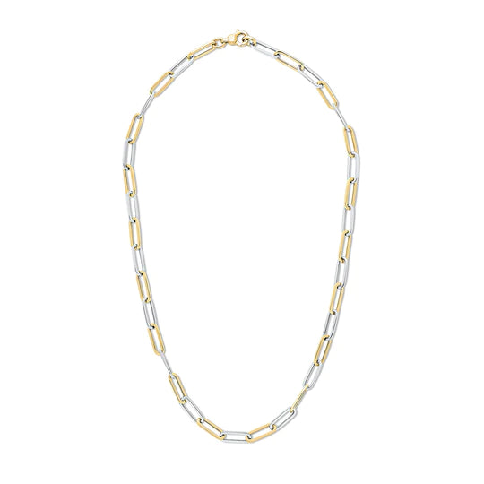 YELLOW AND WHITE GOLD PAPERCHAIN NECKLACE