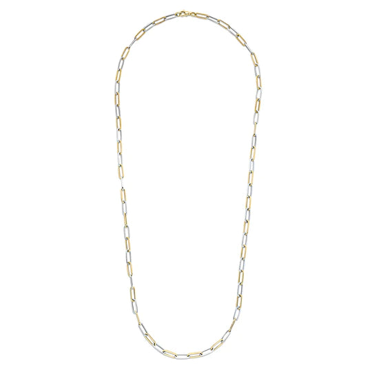 YELLOW AND WHITE GOLD PAPERCHAIN NECKLACE