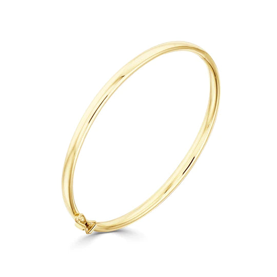 YELLOW GOLD OVAL SOLID BANGLE