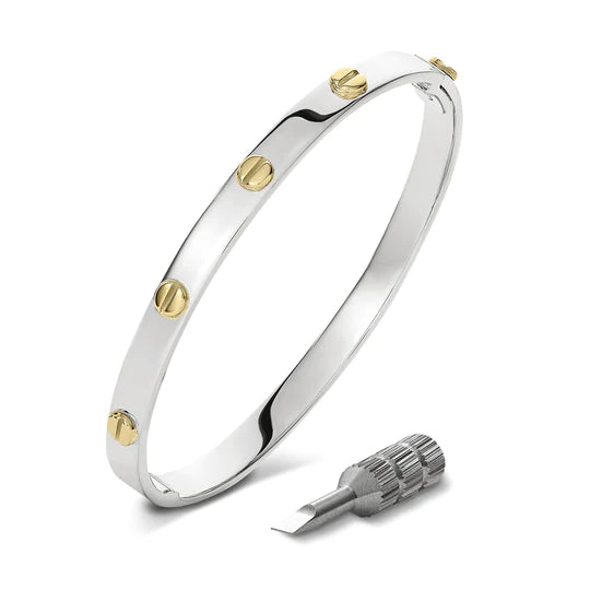 SOLID GOLD SCREW BANGLE