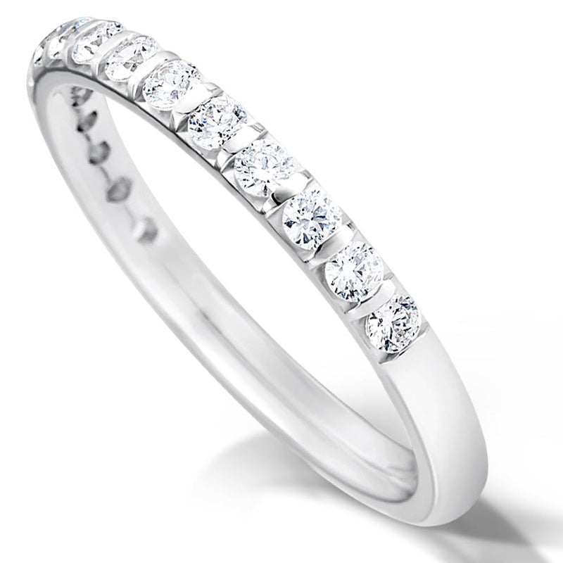 Diamond set half eternity wedding band platinum Harrogate jewellers Fogal and barnes 