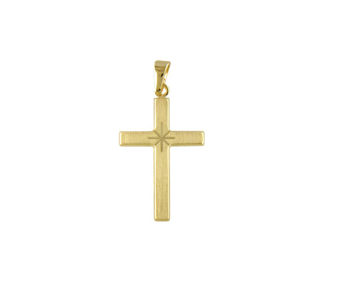 YELLOW GOLD SMALL CROSS PENDANT