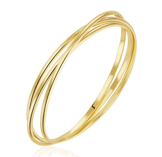 YELLOW GOLD SOLID RUSSIAN BANGLE