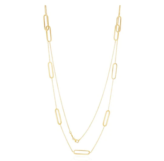 YELLOW GOLD OPEN OVAL CHAIN