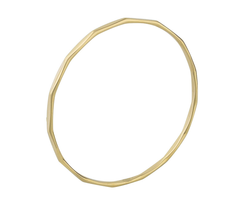 YELLOW GOLD FACETED BANGLE