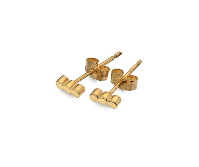 YELLOW 9 CARAT YELLOW GOLD TRIPLE EARRINGS