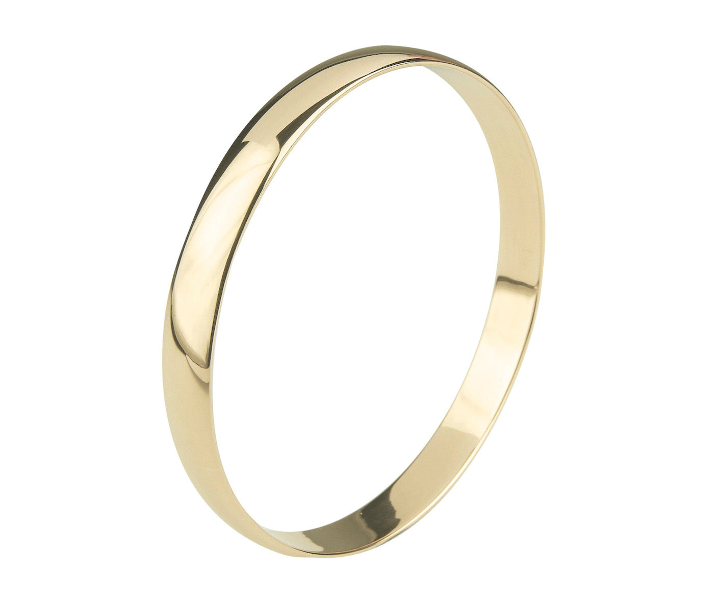 YELLOW GOLD "D" SHAPED BANGLE