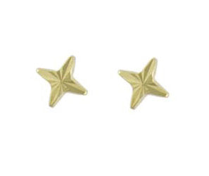 9 CARAT YELLOW GOLD DIAMOND CUT STAR STUD EARRINGS