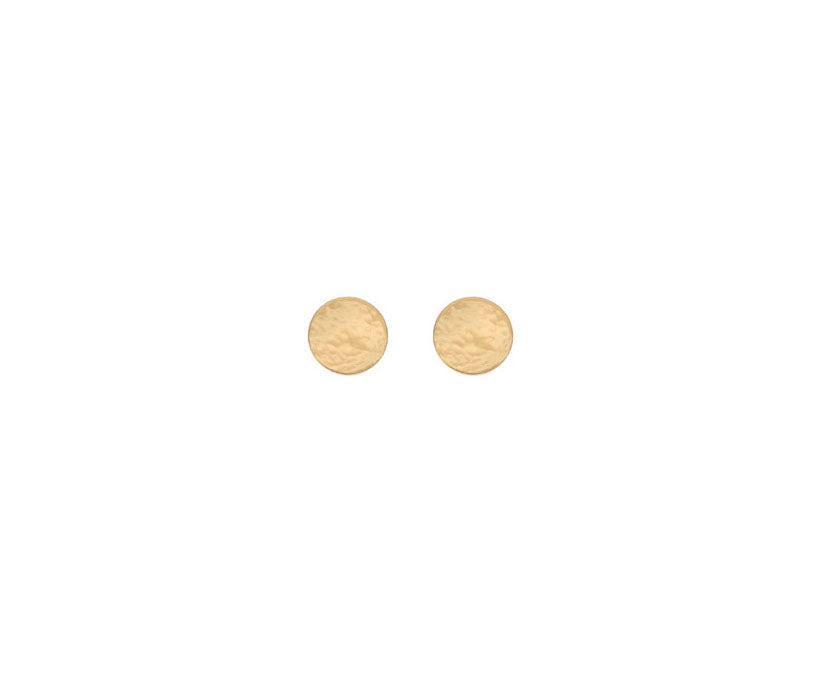 YELLOW 9 CARAT GOLD HAMMERED STUD EARRINGS