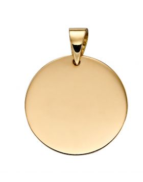 SOLID YELLOW GOLD DISC PENDANT