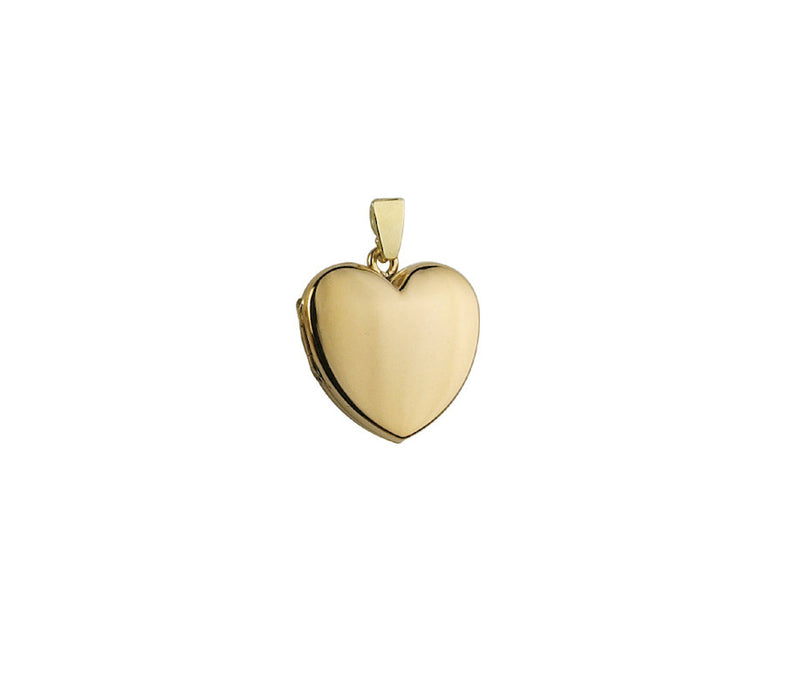9CT YELLOW GOLD PLAIN HEART SHAPED LOCKET
