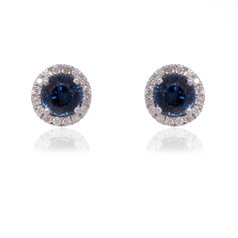 Sapphire and Diamond  earrings white gold  Harrogate Jewellers Fogal and Barnes 