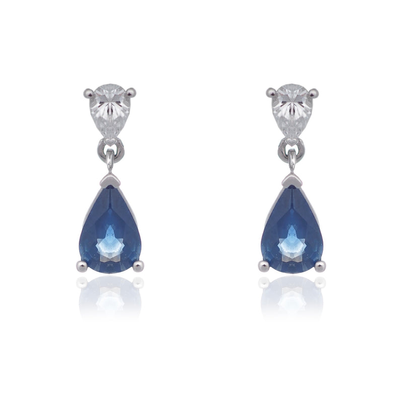 Sapphire dangle sale earrings white gold