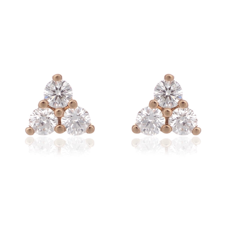 Diamond cluster stud earrings rose gold Harrogate jewellers Fogal and barnes 