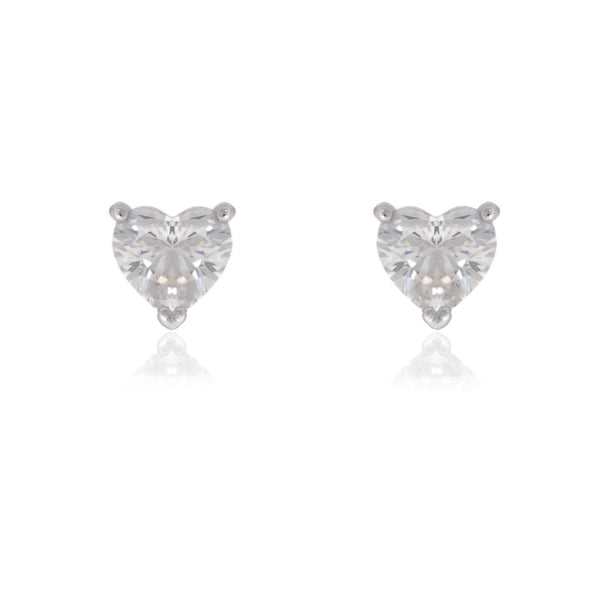 Heart shaped diamond stud earrings white gold Harrogate jewellers Fogal and barnes 