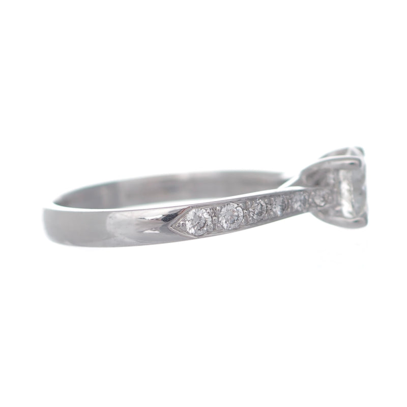 ROUND SOLITAIRE PAVE BAND RING