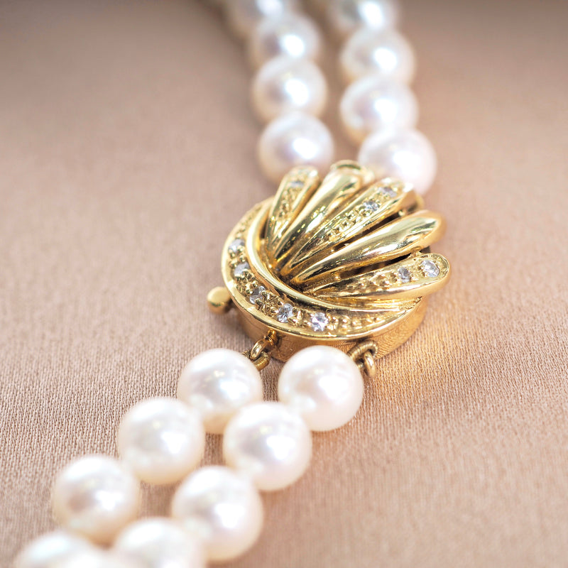 DOUBLE ROW PEARL NECKLACE