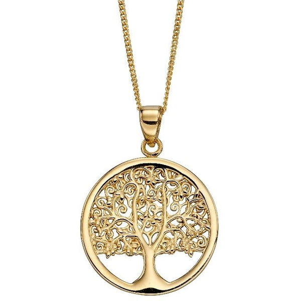 SOLID YELLOW GOLD TREE OF LIFE PENDANT